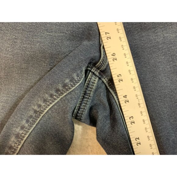 Laurie Felt Womens Size 1X Knit Clean Jean Jogger Blue Denim Belt Waist Raw Hem - Picture 4 of 8